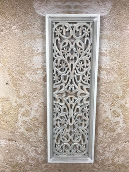 Houten raampaneel Ibiza handgemaakt burned grey dubbelzijdig 30 x 90 cm