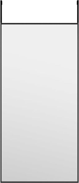 vidaXL - Deurspiegel - 30x60 - cm - glas - en - aluminium - zwart