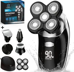 5-in-1 Scheerapparaat Mannen - Trimmer - Nat & Droog Scheren - Neustrimmer - Baardtrimmer - 5 Opzetstukken