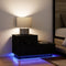 vidaXL - Nachtkastje - met - LED-verlichting - Zwart - Eiken - 70x36x40.5 - cm