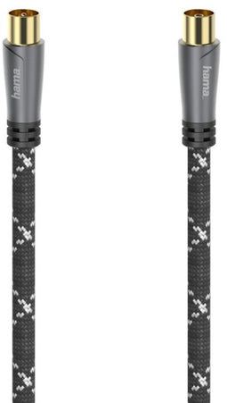 Hama 00205073 - Coaxkabel - 1m - Robuust met aramidevezels - Grijs Zwart