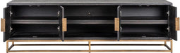 Richmond Interiors TV-dressoir Blackbone brass 4-deuren 200 (Black rustic)
