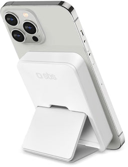 SBS TEBB5000MAGSTANDW - Powerbank - 5.000mAh - 1x USB-A uitgang - 1x USB type-C in-/uitgang