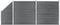 vidaXL - Schuttingset - 2 - vierkant - en - 1 - schuin - 446x186 - cm - HKC - grijs