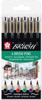 Sakura Pigma Penseel-set etui 6 Basic kleuren