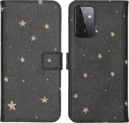 iMoshion Hoesje Geschikt voor Samsung Galaxy A72 Hoesje Met Pasjeshouder - iMoshion Design Softcase Bookcase - Meerkleurig / Stars Gold