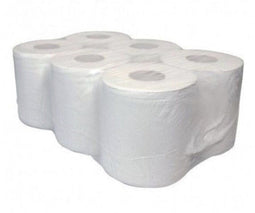 Euro Products Midi poetspapier - 2 laags - 20 cm breed - Wit (6 rollen)