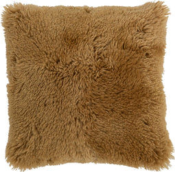 J-Line kussen Vierkant Schapenvel - polyester - oker