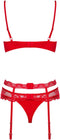 Obsessive Heartina Set - Erotische Lingerieset - Maat S/M - Rood