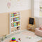 Woltu Kinder Wandboekenrek 98x60x14,5 cm Groen of Wit met Eikenlook – Montessori Opbergrek voor