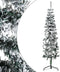 vidaXL - Kunstkerstboom - half - met - sneeuw - smal - 120 - cm