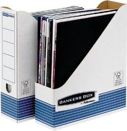 Bankers Box System tijdschriftenhouder, blauw/wit