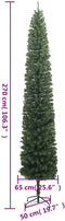 vidaXL - Kunstkerstboom - smal - met - standaard - 270 - cm - PVC