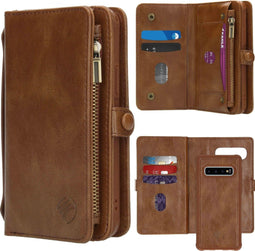 iMoshion Hoesje Geschikt voor Samsung Galaxy S10 Hoesje Met Pasjeshouder - iMoshion 2-in-1 Wallet Bookcase - Bruin