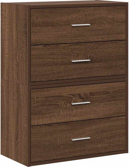vidaXL - Kasten - met - 2 - lades - 2 - st - 60x31x40 - cm - bewerkt - hout - bruin - eiken