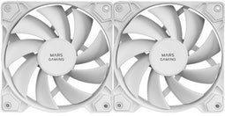 Mars Gaming MF-PWMX2 - PWM Fan Kit - 120mm 2x 12dB(A) Fluid Bearing - Wit (2 stuks)