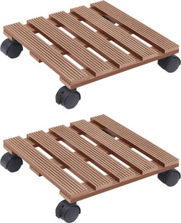 vidaXL - Plantentrolleys - 2 - st - 30x30x7,5 - cm - HKC - bruin