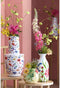 Light&living Vaas deco Ø28x55 cm YVOTY wit+bloemen print