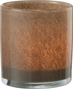 J-Line theelichthouder Jade - glas - bruin - medium
