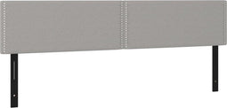 vidaXL - Hoofdborden - 2 - st - 80x5x78/88 - cm - stof - lichtgrijs