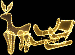 vidaXL - Kerstverlichting - rendier - en - slee - met - mesh - 432 - LED's
