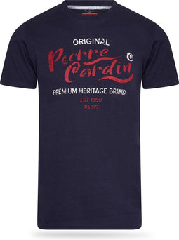 Pierre Cardin - Heren Tee SS Original Shirt - Blauw - Maat XL