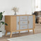 vidaXL - Dressoir - OLDEN - 114x43x73,5 - cm - massief - grenenhout - grijs - en - bruin