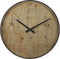 Klok Ø80x6 cm LOGAN hout bruin+zwart