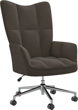vidaXL Relaxfauteuil - Fluweel - Hoogte verstelbaar - Donkergrijs