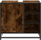 vidaXL - Wastafelkast - 65x33x60 - cm - bewerkt - hout - gerookt - eikenkleurig