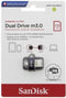 SanDisk Ultra Dual Drive m3.0 - USB-stick 256GB - USB-A 3.2 Gen 1 - Grijs