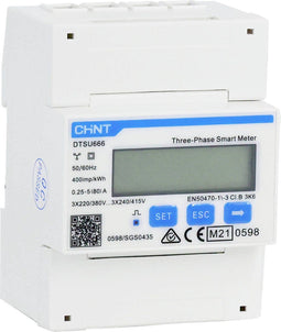 Chint G DTSU666-CT - Elektriciteitsmeter (3-fase) - 3×230/400V 1,5(6)A RS485MID - Wit