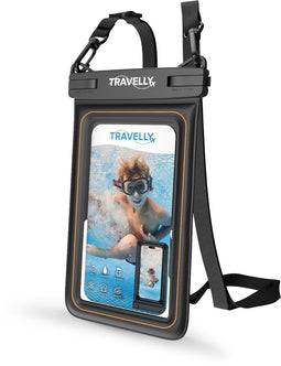 Travelly® Luxe Waterdicht Telefoonhoesje - Universeel Onderwater Hoesje - IPX68 tot 30m - Zwart