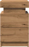 vidaXL - Nachtkastjes - 2 - st - met - LED - 35x39x55 - cm - hout - artisanaal - eiken