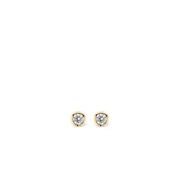 TI SENTO Dames Oorbellen - 925 zilver - Zirkonia met geel verguld - 7597ZY