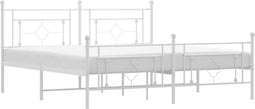 vidaXL - Bedframe - met - hoofd- - en - voeteneinde - metaal - wit - 180x200 - cm