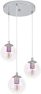EGLO Ariscani 2 - Hanglamp - E27 - Ø 42.5 cm - Chroom/Gekleurd glas
