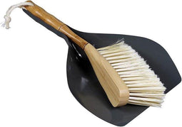 CABANAZ - stoffer en blik, metaal en bamboe, incl. magneet, DUSTPAN & BRUSH, grijs