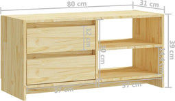 vidaXL - Tv-meubel - 80x31x39 - cm - massief - grenenhout