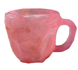 CrystalArt - Mineraal Kristal Koffiemok 300 ml - Elegante Hars - Roze