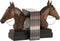 J-Line boekensteun Paard - polyresin - bruin - 2 stuks