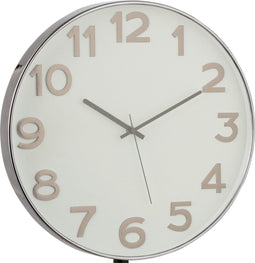 J-Line klok Arabische Cijfers - kunststof - donkergrijs - Ø 39 cm - woonaccessoires