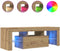vidaXL - Tv-meubel - met - LED - 120x36,5x40 - cm - bewerkt - hout - artisanaal - eiken