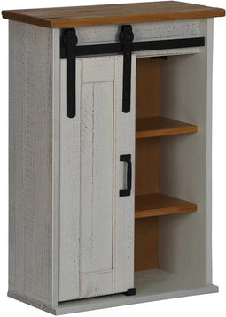 vidaXL - Hangkast - HALDEN - met - schuifdeur - 49x22,5x70 - cm - grenenhout - wit