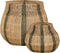Mica Decorations Liliano Mand - Set van 2 - H48 x Ø50 cm - Jute - Donkergroen (2 stuks)