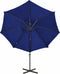 vidaXL - Zweefparasol - met - paal - en - LED-verlichting - 300 - cm - azuurblauw