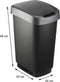 Rotho Twist - Afvalbak 25L - BPA-vrij - zwart/zilver (incl 6 stickers)