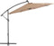vidaXL - Zweefparasol - met - LED-verlichting - stalen - paal - 300 - cm - taupe