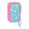 Driedubbele Pennenzak Gabby's Dollhouse Confetti Roze Turkoois 12,5 x 19,5 x 5,5 cm 37 Onderdelen