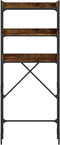 vidaXL - Wasmachinerek - 67x25x163 - cm - bewerkt - hout - gerookt - eikenkleurig